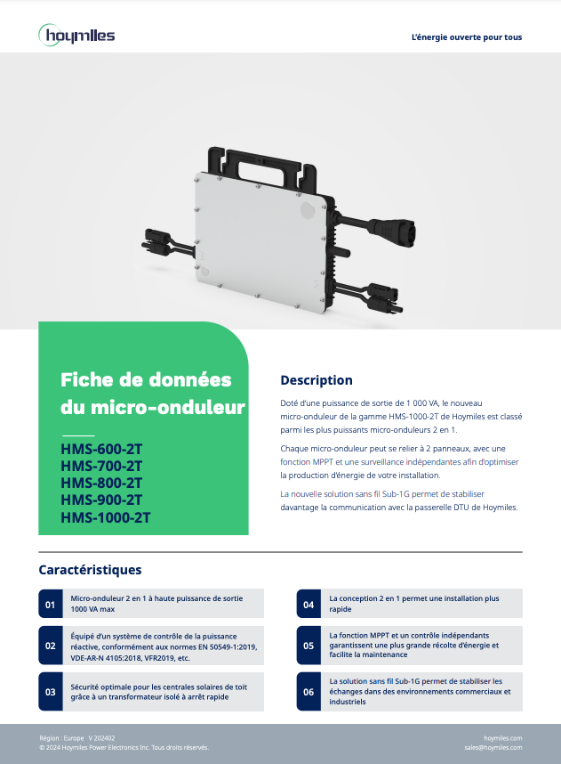 Hoymiles - HMS-1000 (garantie 12 ans)